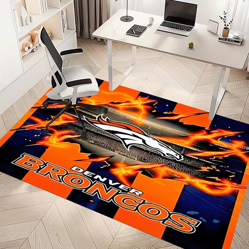 1 шт. Коврик с принтом ЛОГОТИПА Denver Broncos - Мягкий, Моющийся, Нескользящий Коврик для Помещений, Декоративный Коврик для Гостиной, Домашнего Офиса, Декоративный Коврик для Офиса
