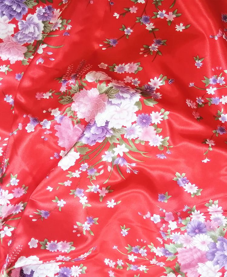 Большая Цветочная Ткань из Шелкового Сатина для Ципао, Подкладки и Ленты для Головного Убора