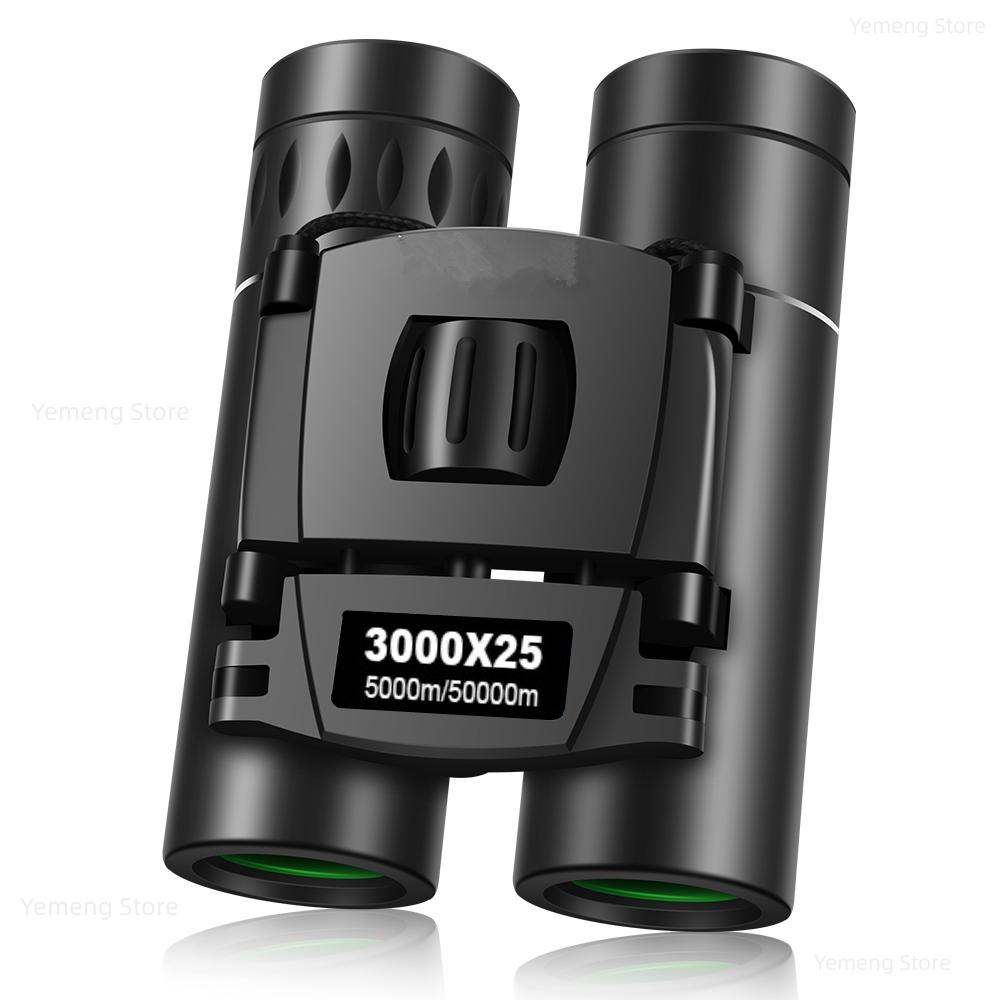 9000x25 HD Zoom Portable Powerful Binoculars Long Range BAK4 Telescope Jumelles Folding BAK4 Binoculars for Hunting Camping