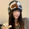 Warm Jacquard Pattern Beanies Fair Isle Style Printing Knit Cap Jacquard Cat Knitted Hat  Girls