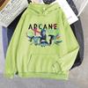 Горячая аниме-толстовка Arcane с капюшоном Arcane Jinx с графическим принтом, толстовки с длинным рукавом, унисекс, уличный свитер