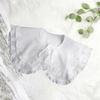 Large Lapel Women False Collar Half Shirt Style Solid Color Detachable Collar Collar Decoration Lace Up Ruffled Doll Collar