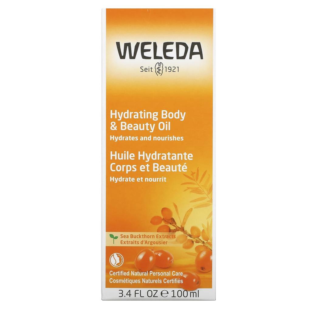 Weleda Hydrating Body & Beauty Oil, Sea Buckthorn Extract, 3.4 Fl Oz (100 Ml)