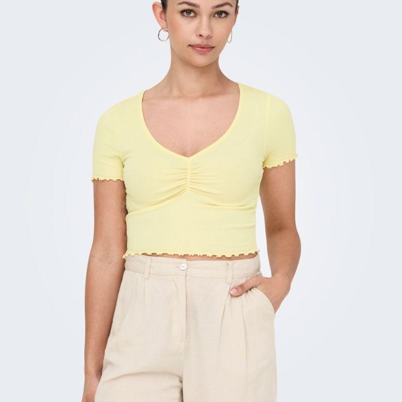 Топ кроп betty col с короткими рукавами Женский ONLY