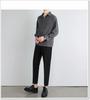 Men's Summer Ice Silk Long-Sleeve Black Drape Shirt - Wrinkle-Free, Loose, Casual, Handsome Gray Style