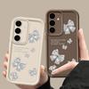 Мягкий матовый чехол TPU с принтом банта для Samsung S25 Ultra S24 FE S23 Plus A16 A56 A55 A36 A06 A26 A15 A35 A05, защитный противоударный чехол для телефона