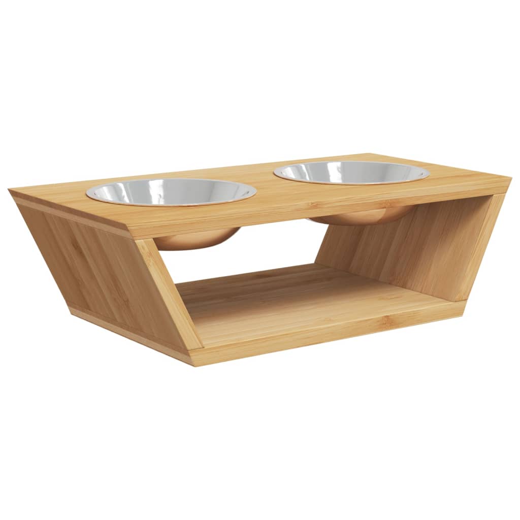 Elevated Dog Bowls 35.5 x 18 x 10.5 cm Bamboo