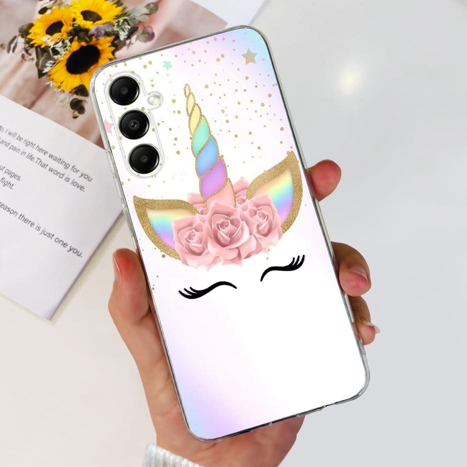 Чехол для Samsung Galaxy A05s SM-A057F Милый мультяшный чехол с кошкой Прозрачный силиконовый чехол для телефона для Samsung A05s A 05s Мягкий бампер