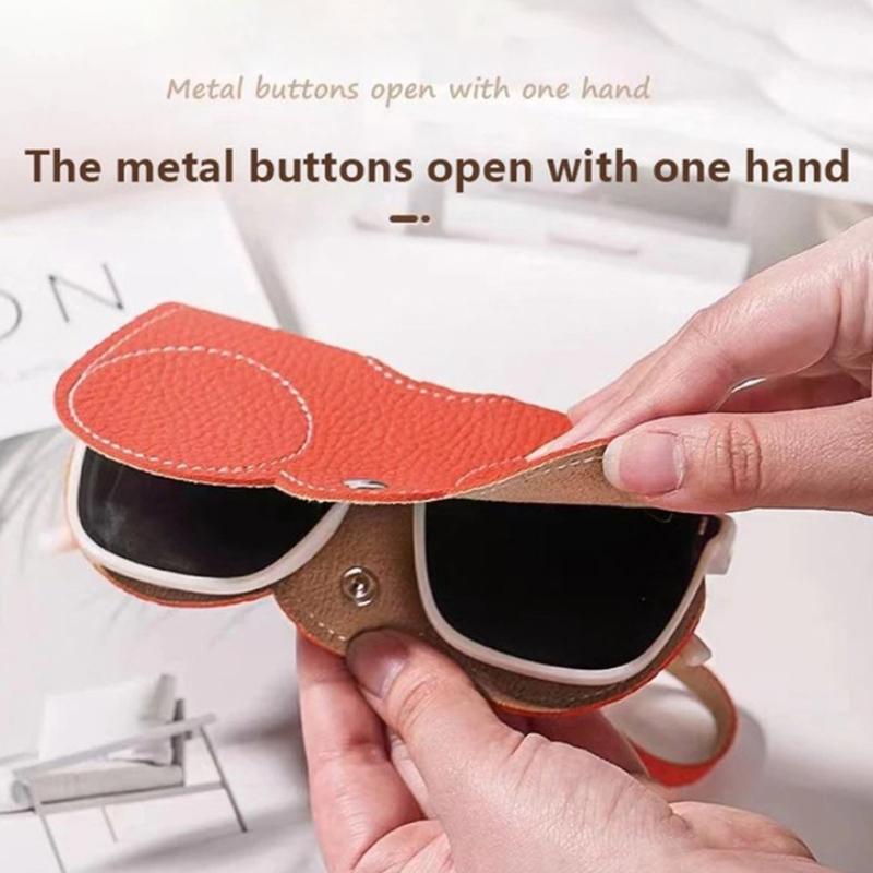 Сумка для солнцезащитных очков из ПУ, Портативный чехол для очков, Защитный чехол для солнцезащитных очков, Милая клипса для очков, Женская минималистичная сумка для очков