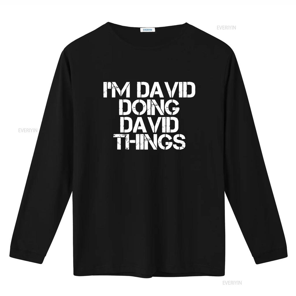 I M DAVID DOING THINGS Funny Christmas Idea T Shirt vintage Washed streetwear Casual Top For Everyday Wear designer clothes