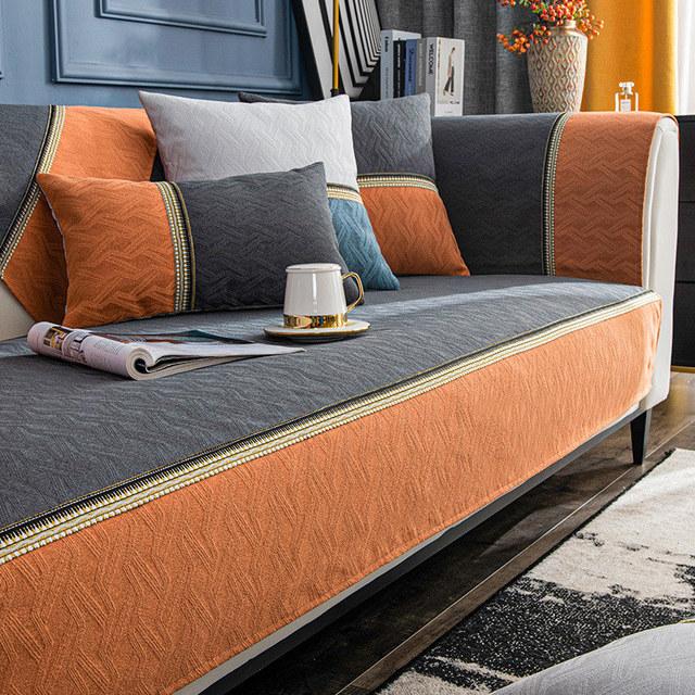 Лоскутные чехлы для диванов класса люкс для гостиной, 3-местный, шенилловый, текстурированный, чехол для дивана, нескользящий, подлокотник, чехол для двухместного дивана, L-образный