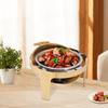 Round Chafing Dish, 9L 201 Stainless Steel Buffet Warmer, Elegant Commercial Food Server Pan, 18.31x20.28in Catering Supplies