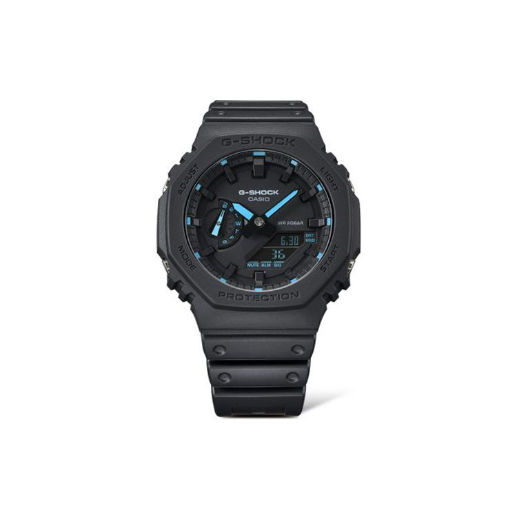 Casio G-Shock Серия с двойным дисплеем Ночной Неон Классическая Мода Восьмиугольный Тренд Спортивные Кварцевый Механизм Ремешок из Смолы Мужские часы Черный GA-2100-1A2PR