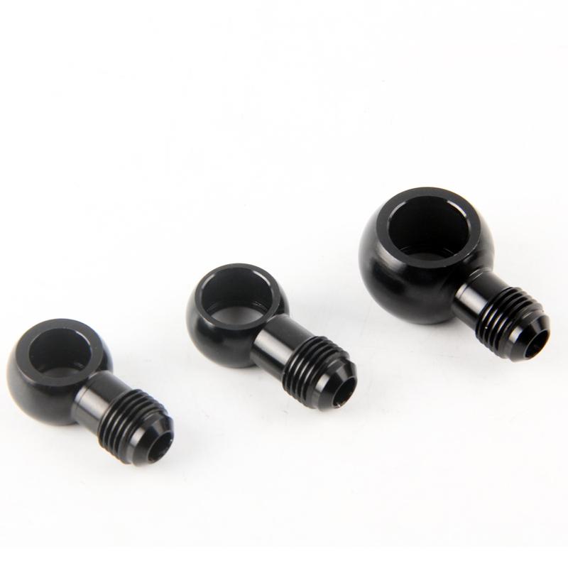 Aluminum banjo adaptor Bolt AN6 AN-6 -6 an to 12mm 14mm 16mm brake fitting Black
