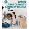 Laundry Basket Dorm Linen Collapsible Fabric Laundry Hamper with Drawstring Handle Portable Folding Dirty Clothes Bag Bathroom
