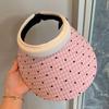 Anti-UV Woman Sun Hat Colorful Dot Visor Cap Fashion Empty Top Cap  Female