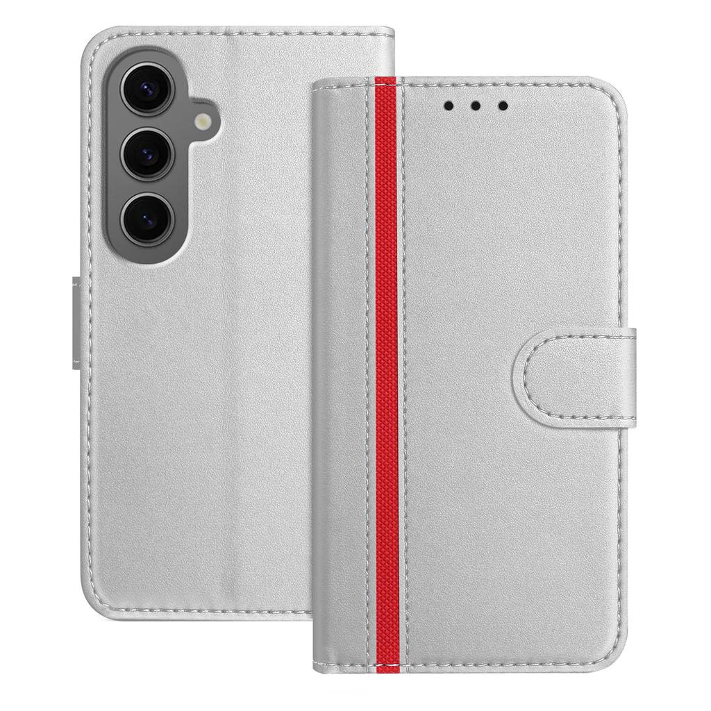 For Samsung Galaxy S24+ Phone Cases Wallet Stand Color Splicing Leather Cover with Magnetic Clasp
