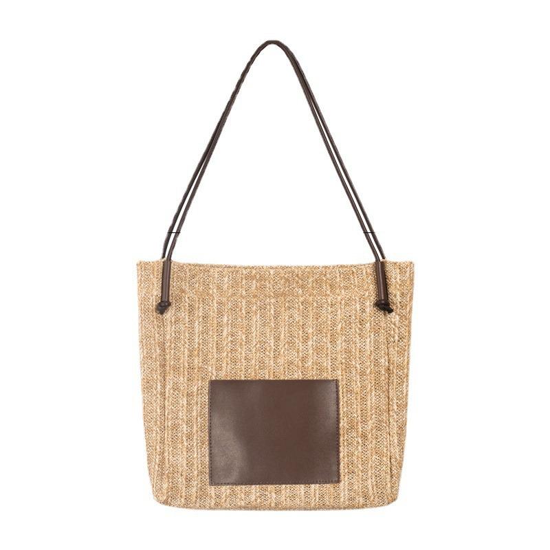 Large Capacity Summer Beach Straw Handbag: Woven, Stylish, and Ideal for Seaside Holidays