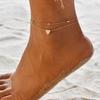 Women Anklet Hollow Chain Double-layer Adjustable Heart Lobster Clip Lightweight Copper Ankle Decoration Electroplated Anklet Lady Jewelry