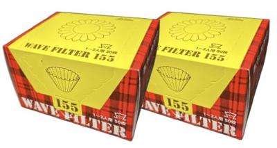 [Только для типа Wave Series 155] Белые кофейные фильтры, Вместимость на 1-2 персоны, 50 фильтров x 2 упаковки (Волнообразные фильтры, Воронка-вейв, Rossi KWF-155,