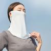 Маска Джини для лица с шейным клапаном из ледяного шелка, защита от УФ-лучей для вождения, вуаль для лица для женщин/девочек