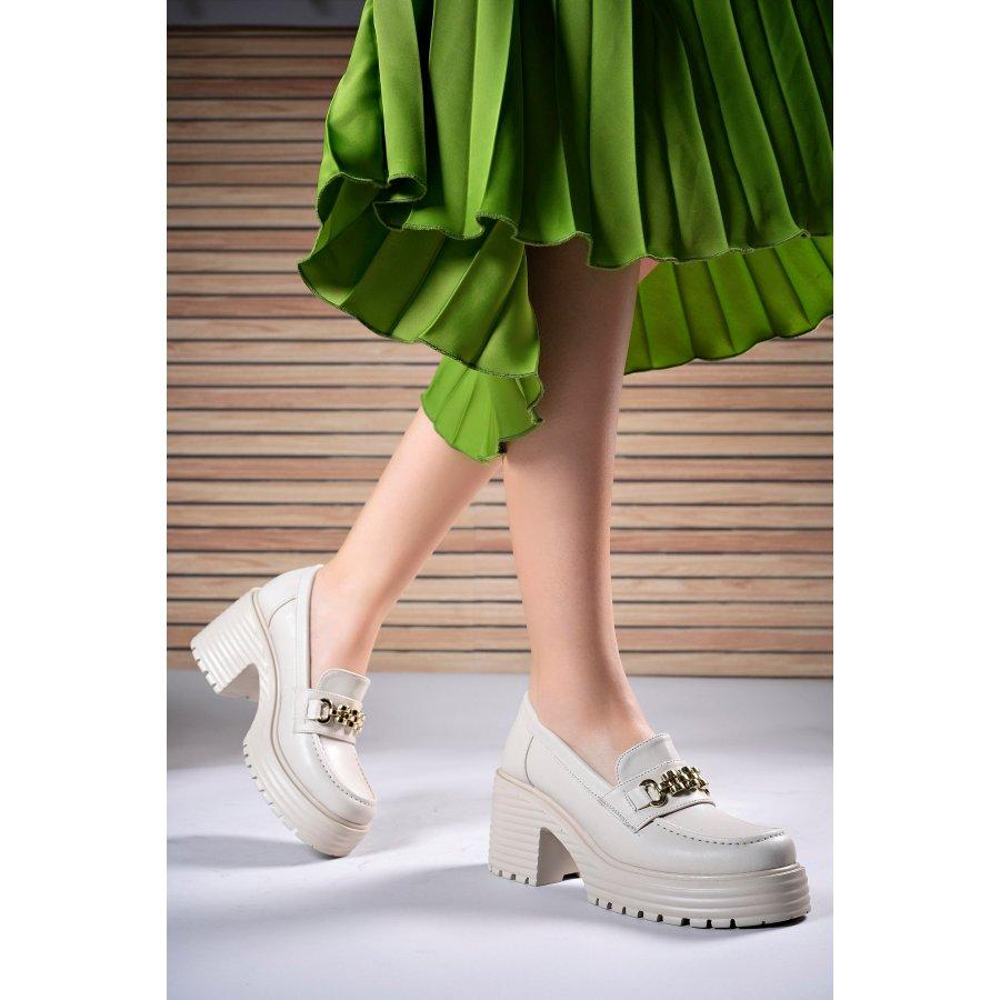 Женские лоферы на платформе и каблуке