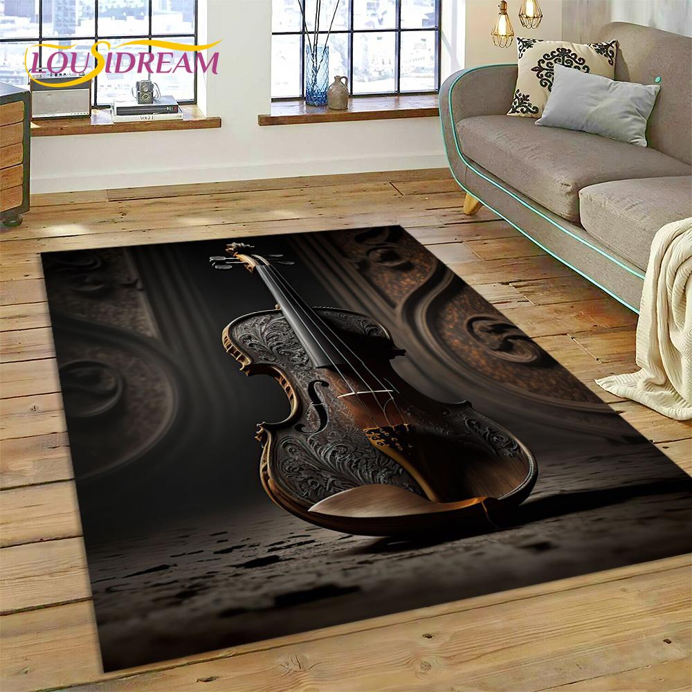 Классический коврик для скрипки, виолончели, музыкального инструмента, ковер для украшения гостиной, мягкий детский нескользящий напольный коврик, кухонный пол
