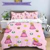 3pcs Princess Peach Bedding Set Duvet Cover Closure Includes 1 Duvet Cover & 2 Pillowcases, Soft and Comfortable for All Seasons.