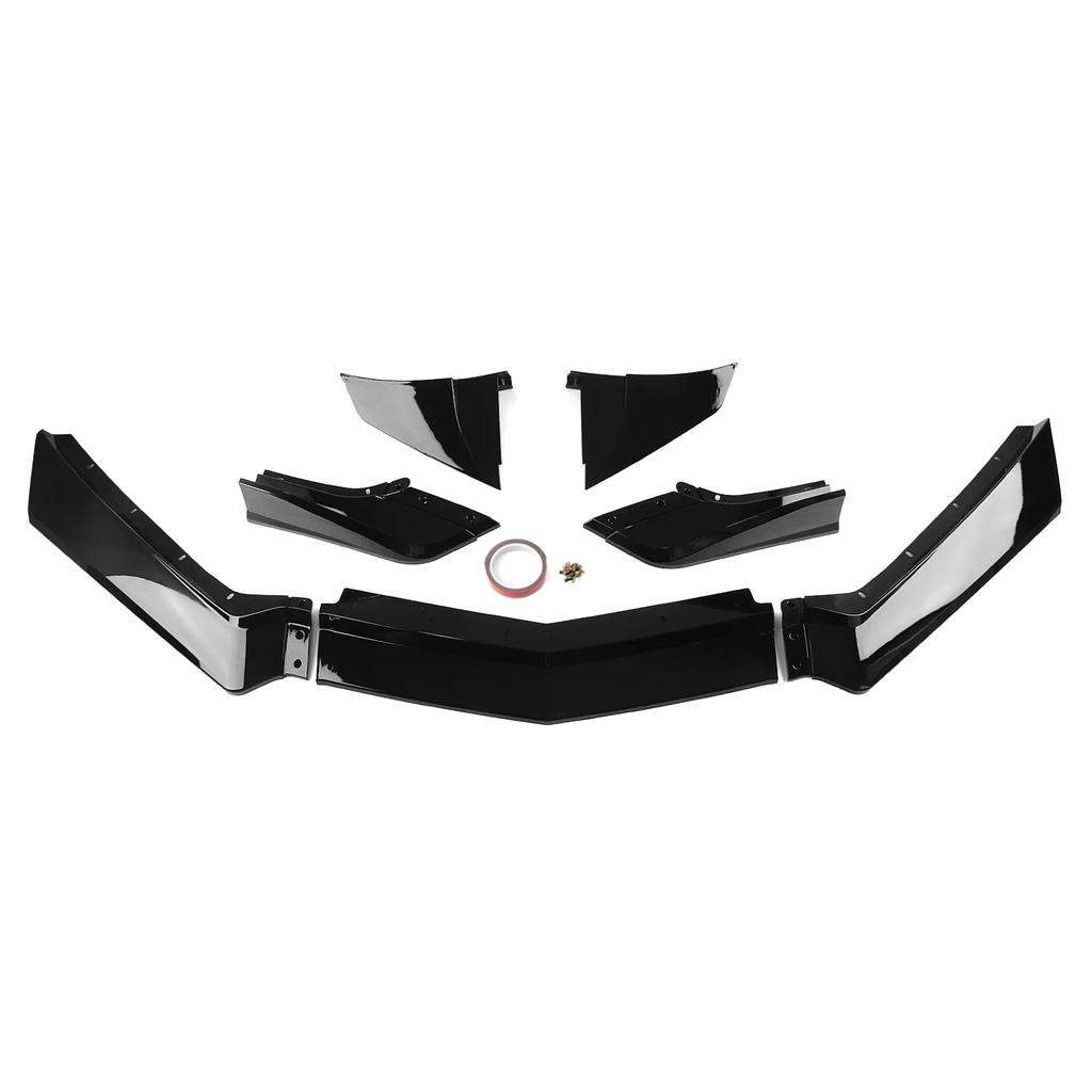 Car Front Bumper Lip Spoiler Splitter For Chevrolet Corvette C8 2 Door Z51 Stingray STG 3 2020-2024 Glossy Black Carbon Look