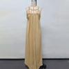 Женский сарафан с вырезом без рукавов, однотонный, с открытыми плечами, с бретелькой на шее, плиссированный, с мягким плетеным ремешком, свободное прямое пляжное платье макси для отпуска