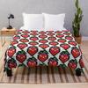 Cartoon Strawberry Theme Blanket Bedroom Soft Flannel Blanket Lunch Break Blanket