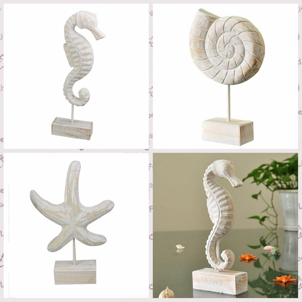 Starfish Sea Wood Sculptures Conch Wood Carving Marine Crafts Bedroom