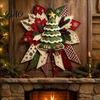 Customizable Holiday Party Favors Christmas DIY Quilted Bow Sewing Craft Kit, Pre-cut Patchwork Fabric Art for Set, Door Hanger Wall Mantel Home Decor