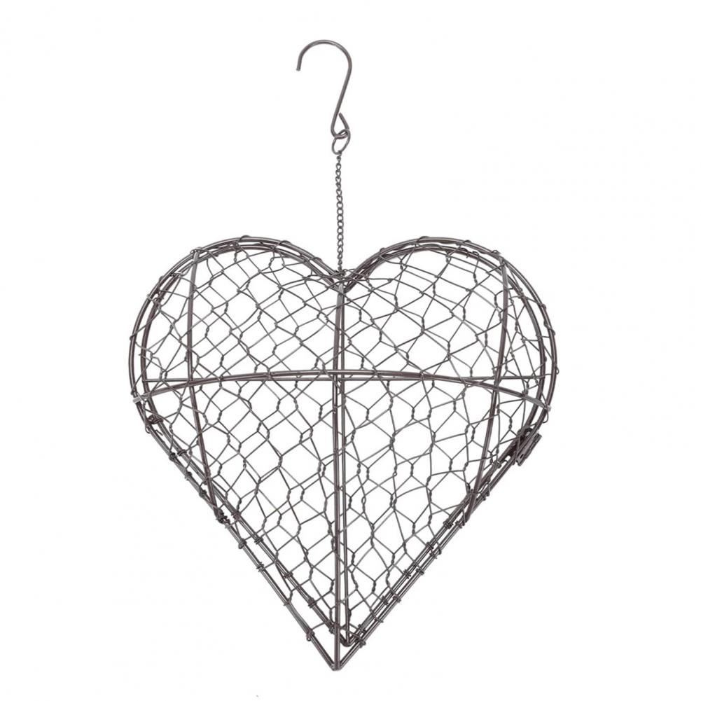 Bird Nesting House Bird Nesting Heart Holder Metal Birdhouse with Hook Hummingbird Nest Material Station for Wild Birds Outdoor