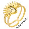 5pcs Retro Stainless Steel Gold Plated Ring Irregular Geometry Bow Ellipse Water Droplet Rings Diy Stone Drill Jewelry No Fading