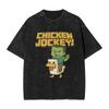 Zombie Game Chicken Jockey MC Printed T Shirts Funny Cartoon Graphic TShirt Short Sleeve Oversize Tees Men Women Clothing