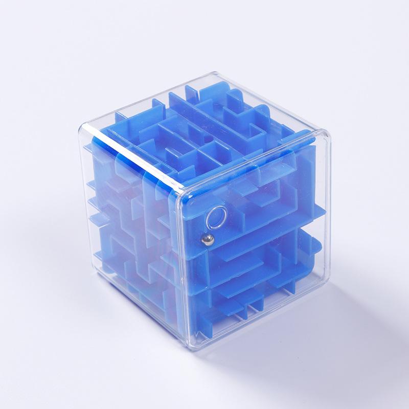 8 см/3,15 дюйма Куб 3D Лабиринт Головоломка Шестисторонняя игра с перекатывающимся шариком Лабиринт Тренировка баланса для детей Игрушки для снятия стресса для детей
