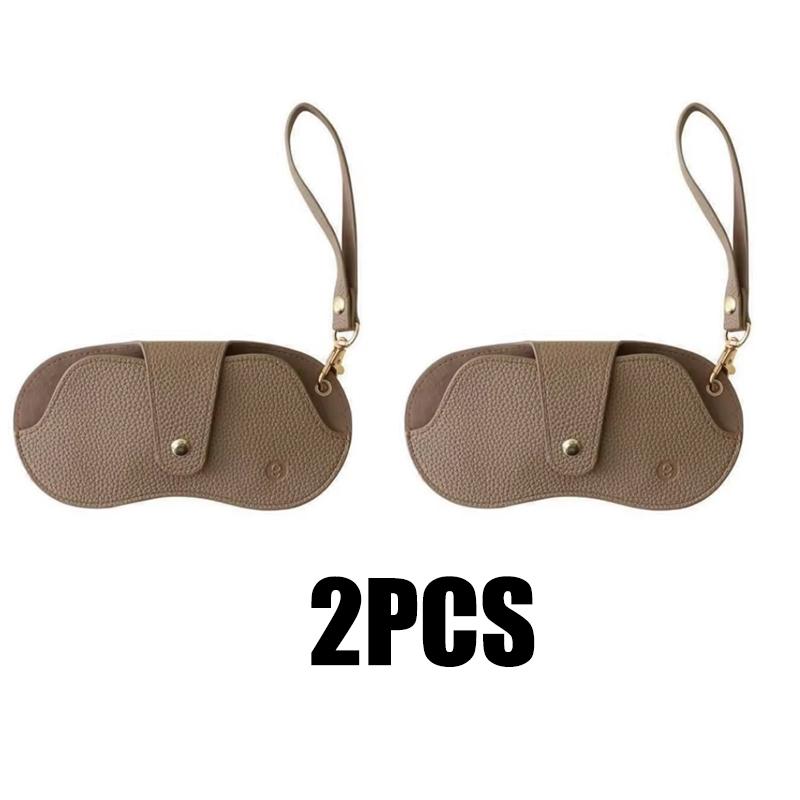 Leather Glasses Bag Portable Hangable Magnetic Eyewear Pouch Holder Soft Sunglasses Pouch Slim Fashion Glasses Case Holder