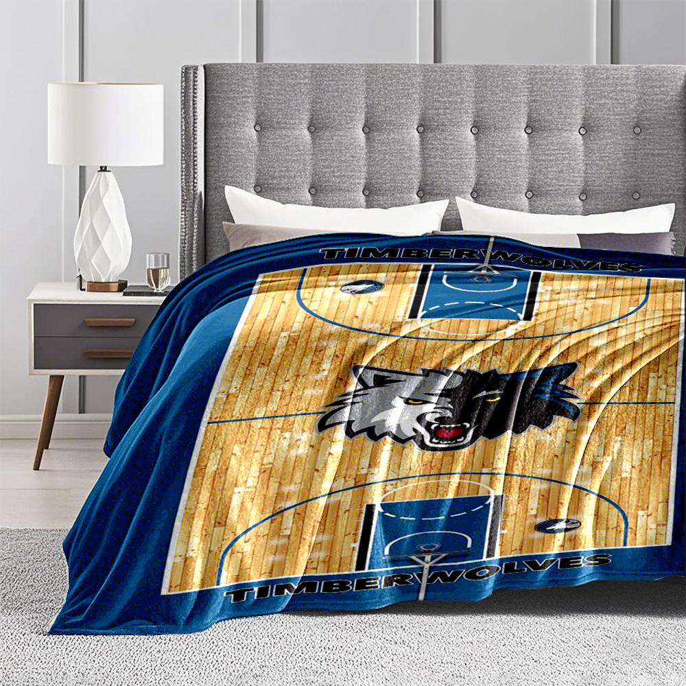 Timberwolves Court Style blanket with Wolf Logo - Sports Design blanket blanket, suitable for use in the bedroom, living room, on the sofa