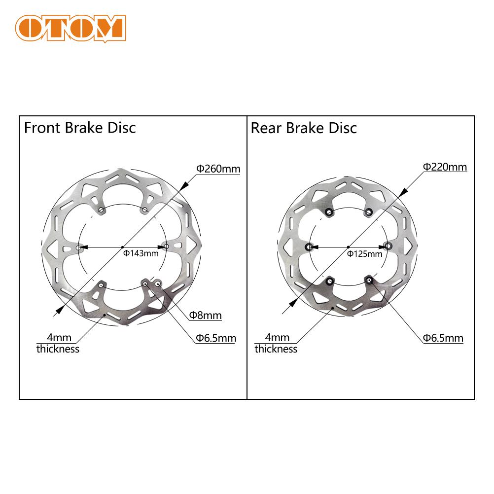 OTOM For KTM BRAKE DISC 125-500 XC/XCF/XCW/SX/SXF/EXC/EXCF 1994-2022 BRAKE DISK FRONT 260MM 79009060000 REAR 220MM 79010060000