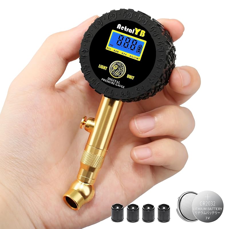 Digital Tire Pressure Gauge, 1.5 Inch LED Display, Air Pressure Gauge For Tires With 360° Swivel Chuck, 100 Psi Tire Gauge For Truck Bus RV Car