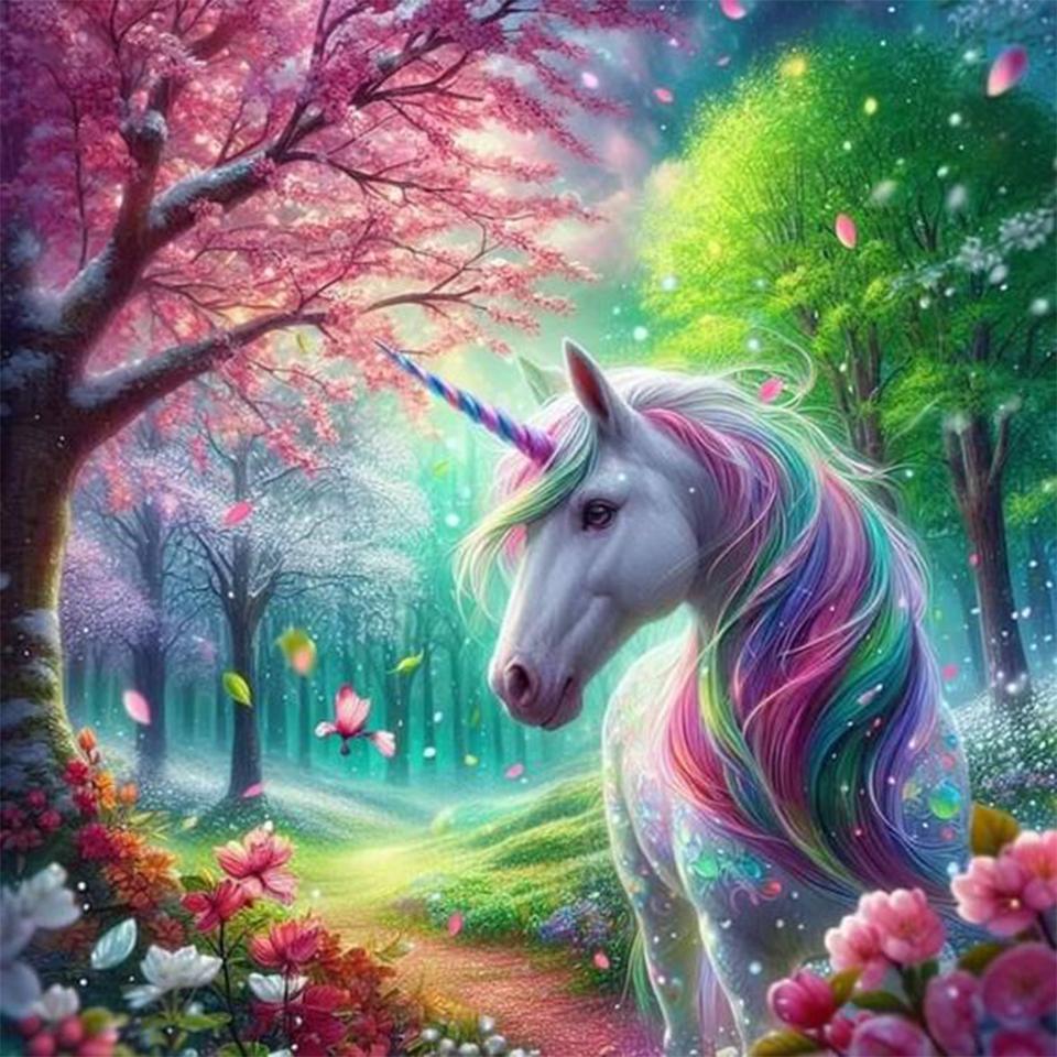 Colorful Unicorn Diamond Painting New 2024 Full Round Square Diamond Embroidery Cross Embroidery Kit Home Wall Decoration Gift
