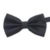 Men's Solid Black Double Layer Bow Tie - British Cube Grid, 27 Colors Available for Formal Events and Weddings.