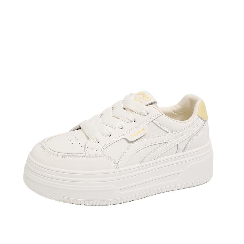 Маленькие белые туфли женские летние новые на толстой подошве, туфли на платформе, универсальные базовые, на четыре сезона, повседневные спортивные туфли женские