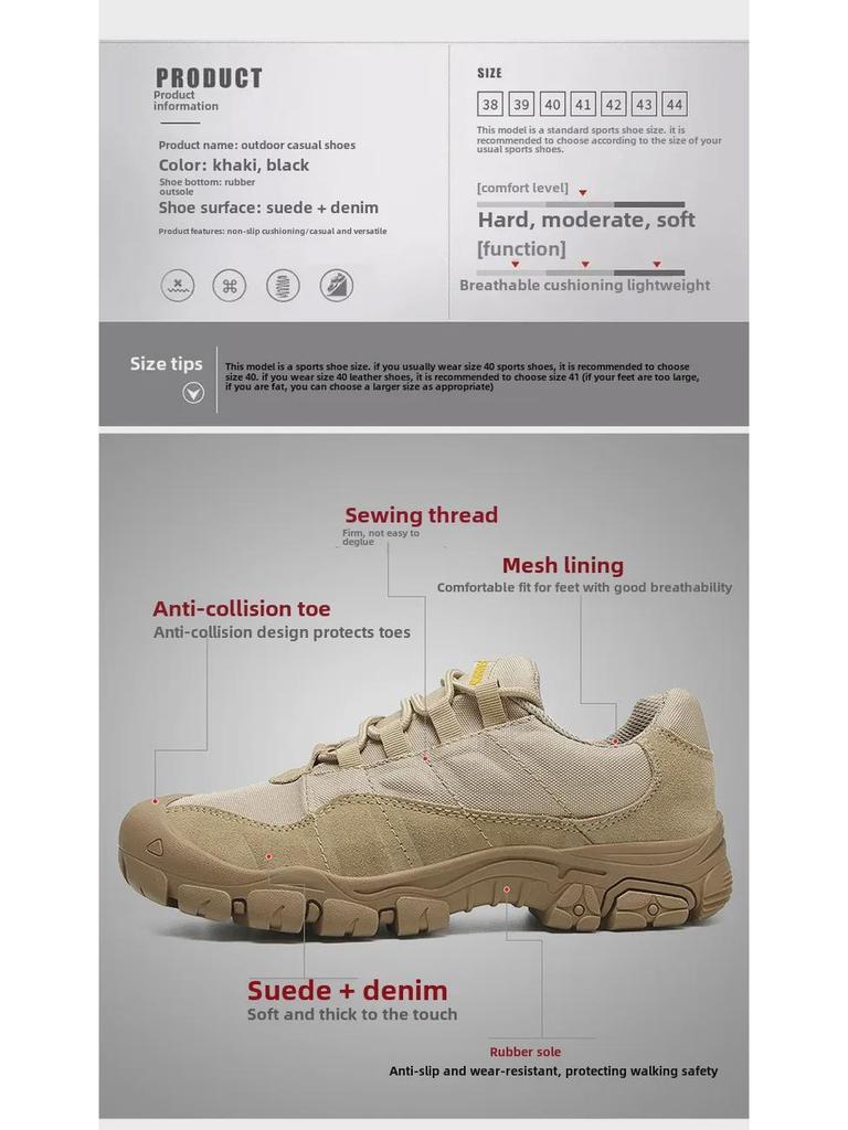 Мужские дышащие нескользящие походные ботинки 2025 года на весну и осень