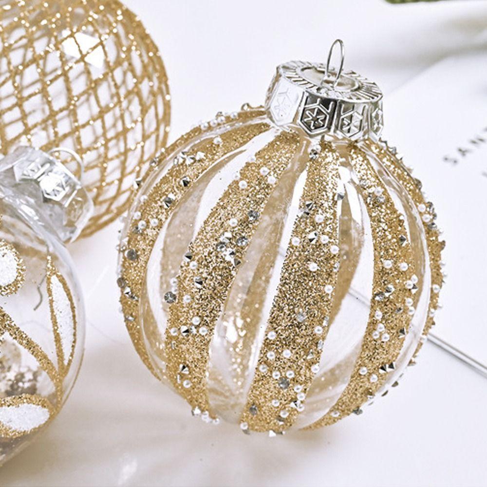 9pcs 8cm Painted Christmas Balls Pendant Christmas Tree Pendants  Home New Year Festival Gift