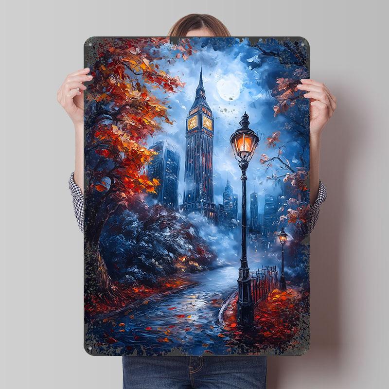 London Nightfall Metal Poster Customized Wall Art Retro Vintage Tinplate Signs for Aesthetic Decoration Room Bar Accessories