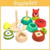 Educational Wooden Toddler Stack Tower Toy With Bright Colors Fun Nonelectric