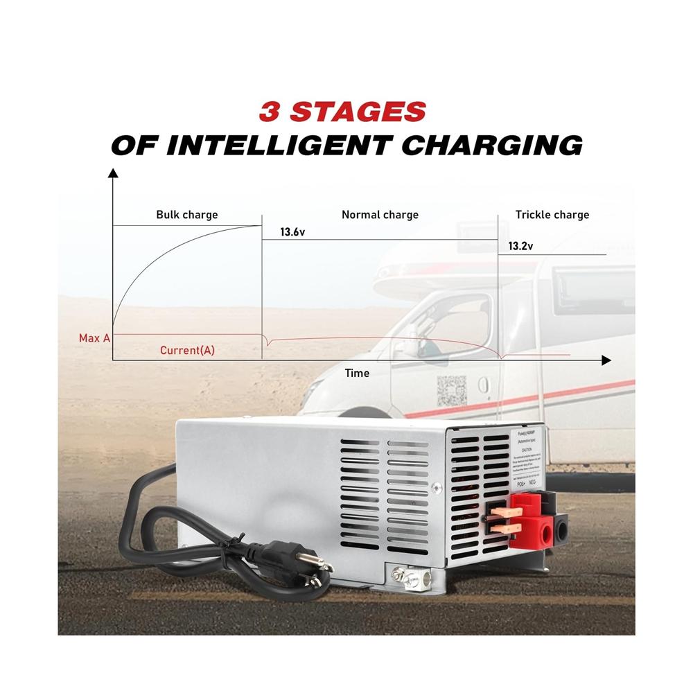 WF-9855-AD,55 Amp RV Power Converter for Lead-Acid Battery,Compatible with WF-98