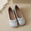 2025 новая обувь в нежном сказочном стиле, женская, французская элегантная, с бантом, круглый носок, с легким вырезом, плетеная, одинарная обувь Мэри Джейн